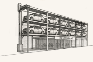 estacionamiento PROYECTO: SISTEMA ROBOTIZADO DE ESTACIONAMIENTO URBANO MULTINIVEL CON PLANTA COMERCIAL